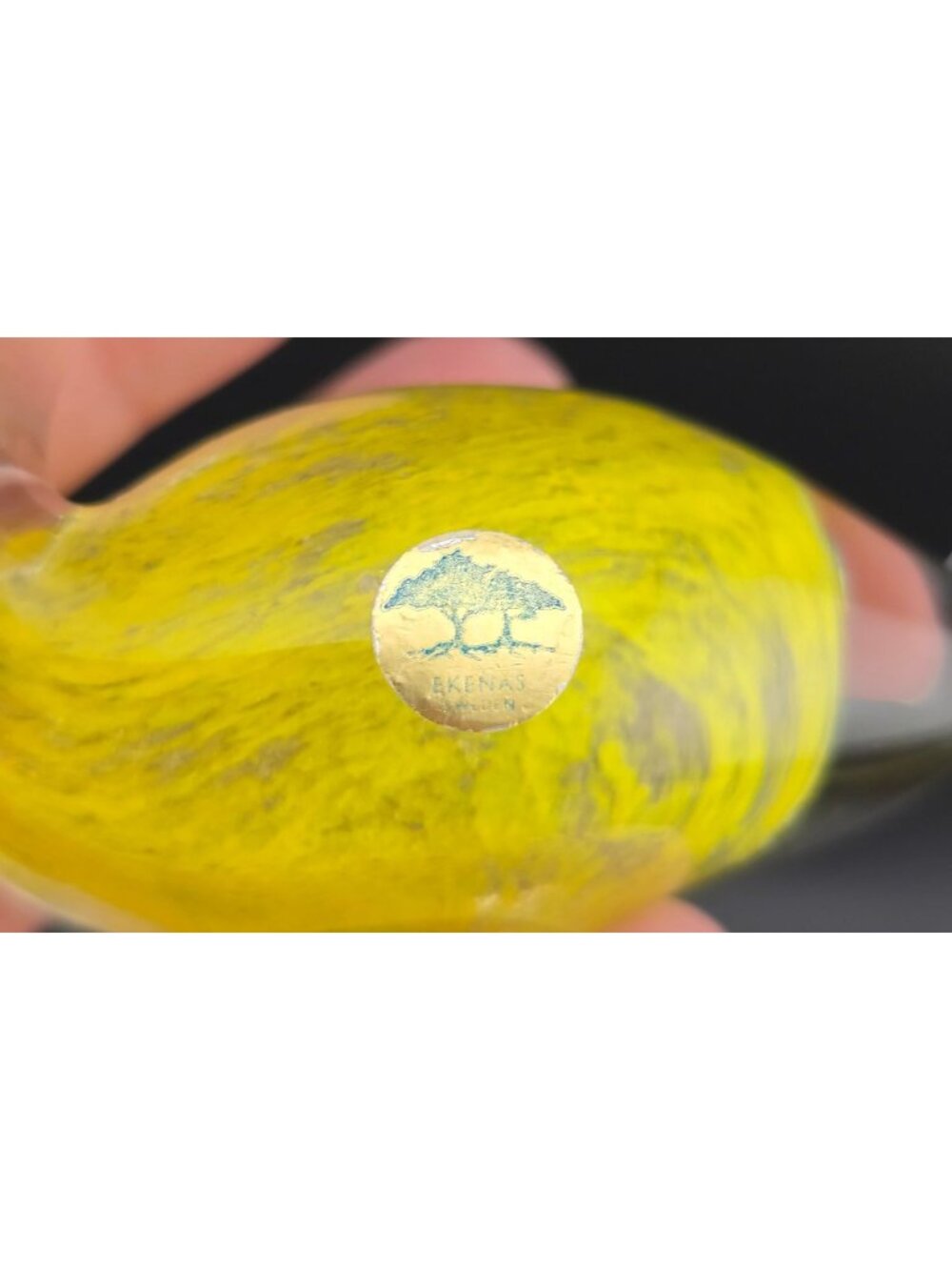Ekenas Sweden Yellow Art Glass Swan Figurine Handblown Elegant Collectible - Picture 2 of 15